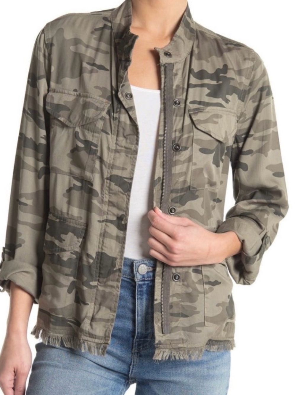 Sanctuary Camo Utility Jacket in Olive/Khaki